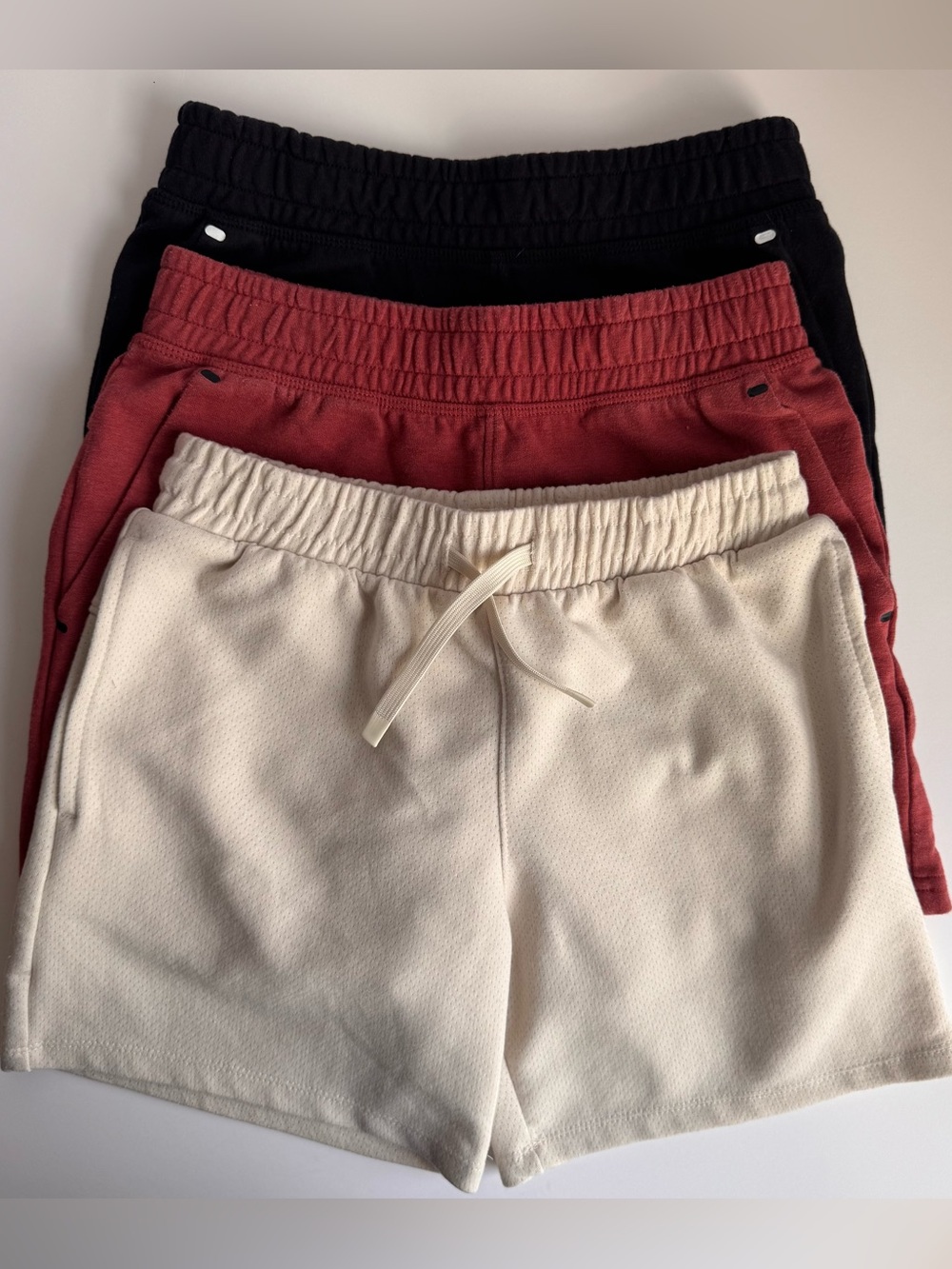 All in Motion Kids Elastic-Waist Pull-On Shorts Pack - Cream, Red, Black